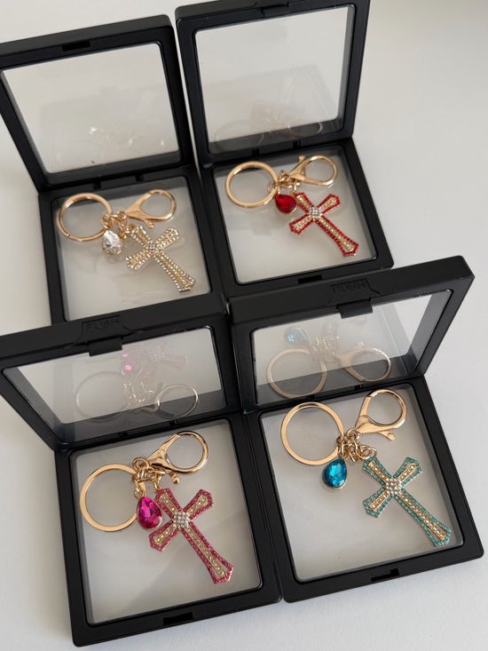 Accessories - Rhinestone Cross Keychain in Gift Box
